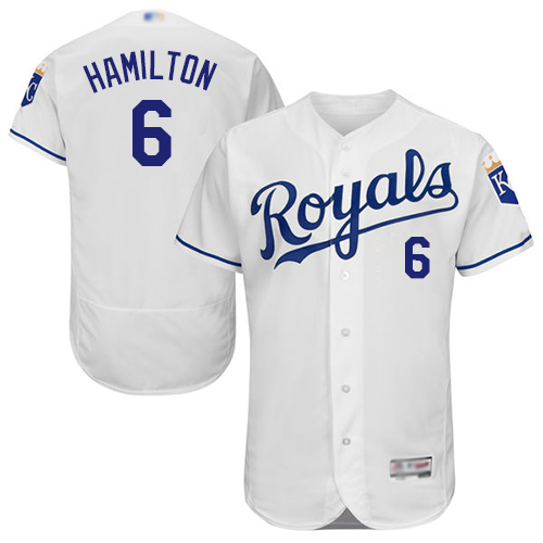 Personalized Royals #6 Billy Hamilton White Flexbase Authentic Collection Stitched Baseball Jersey