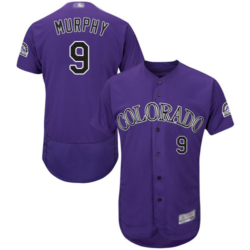 Personalized Rockies #9 Daniel Murphy Purple Flexbase Authentic Collection Stitched Baseball Jersey