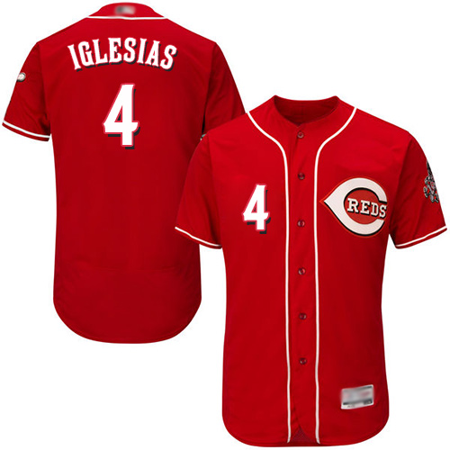 Personalized Reds #4 Jose Iglesias Red Flexbase Authentic Collection Stitched Baseball Jersey