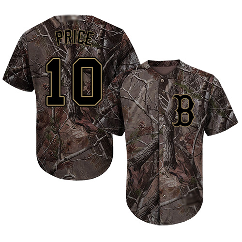 Personalized Red Sox #10 David Price Camo Realtree Collection Cool Base Stitched Baseball Jersey