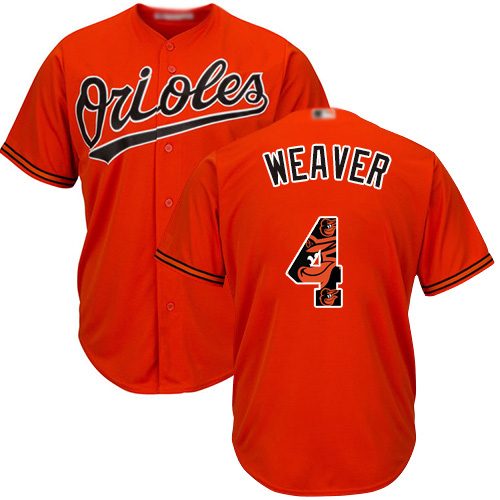 Personalized Orioles #4 Earl Weaver Orange Team Logo Fashion Stitched Baseball Jersey