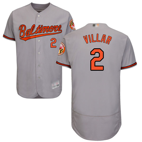 Personalized Orioles #2 Jonathan Villar Grey Flexbase Authentic Collection Stitched Baseball Jersey