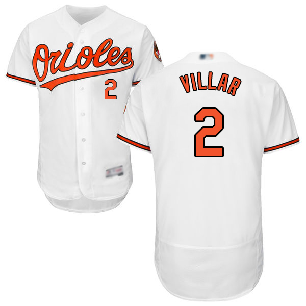 Personalized Orioles #2 Jonathan Villar White Flexbase Authentic Collection Stitched Baseball Jersey