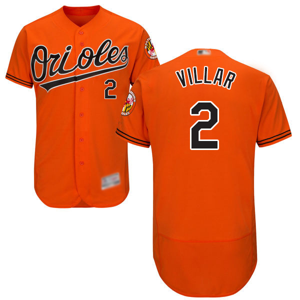 Personalized Orioles #2 Jonathan Villar Orange Flexbase Authentic Collection Stitched Baseball Jersey