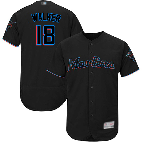 Personalized marlins #18 Neil Walker Black Flexbase Authentic Collection Stitched Baseball Jersey