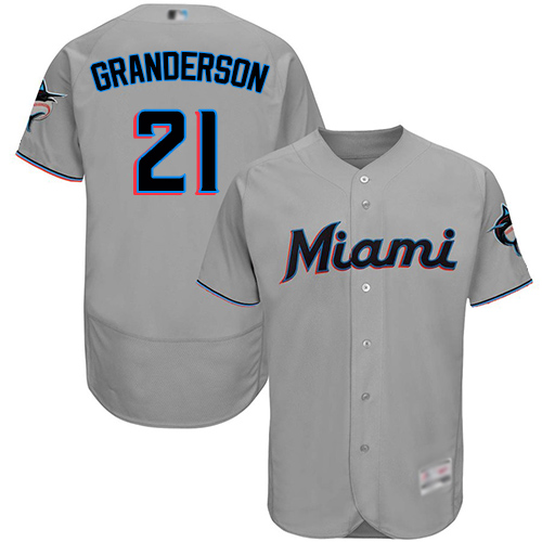 Personalized marlins #21 Curtis Granderson Grey Flexbase Authentic Collection Stitched Baseball Jersey