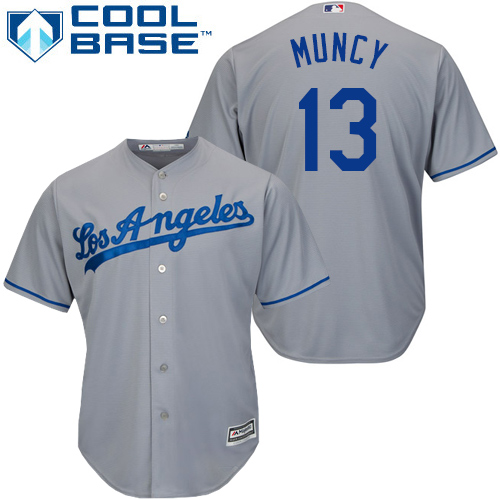 Personalized Dodgers #13 Max Muncy Grey New Cool Base Stitched Baseball Jersey