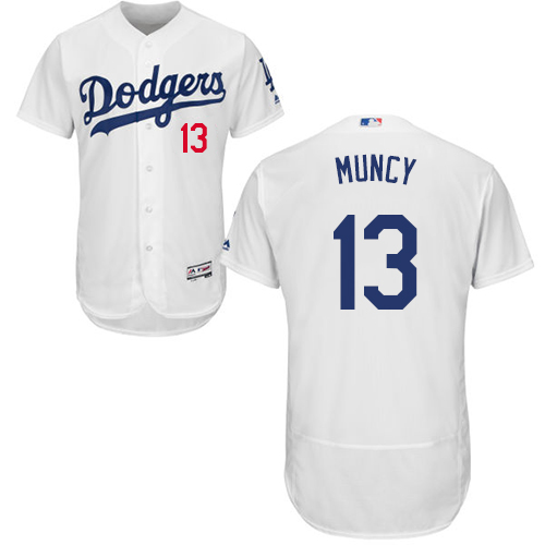 Personalized Dodgers #13 Max Muncy White Flexbase Authentic Collection Stitched Baseball Jersey