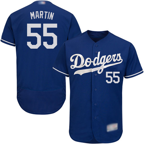 Personalized Dodgers #55 Russell Martin Blue Flexbase Authentic Collection Stitched Baseball Jersey