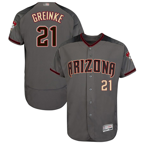 Personalized Diamondbacks #21 Zack Greinke Gray Flexbase Authentic Collection Stitched Baseball Jersey