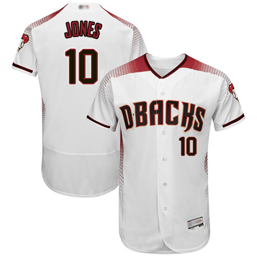 Personalized Diamondbacks #10 Adam Jones White Crimson Flexbase Authentic Collection Stitched Baseball Jersey