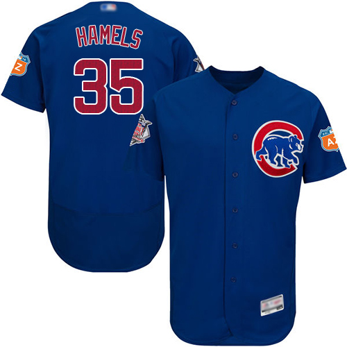 Personalized Cubs #35 Cole Hamels Blue Flexbase Authentic Collection Stitched Baseball Jersey