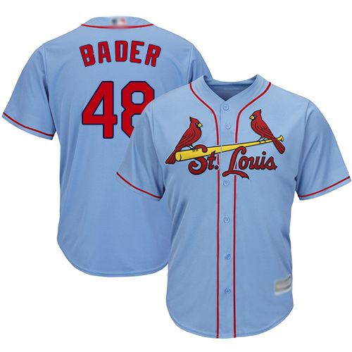 Personalized Cardinals #48 Harrison Bader Light Blue New Cool Base Stitched Baseball Jersey