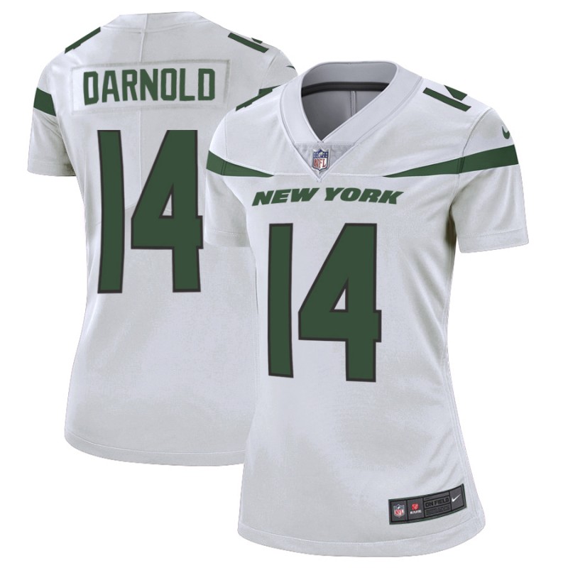 Personalized Women Jets 14 Sam Darnold White Women New 2019 Untouchable Limited Jersey