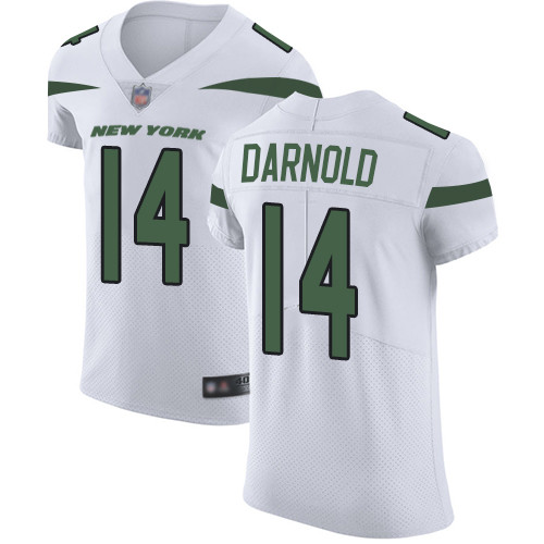 Personalized Jets #14 Sam Darnold White Men’s Stitched Football Untouchable Elite Jersey
