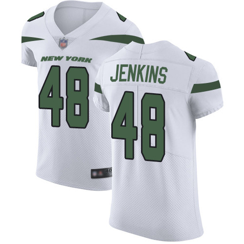 Personalized Jets #48 Jordan Jenkins White Men’s Stitched Football Untouchable Elite Jersey