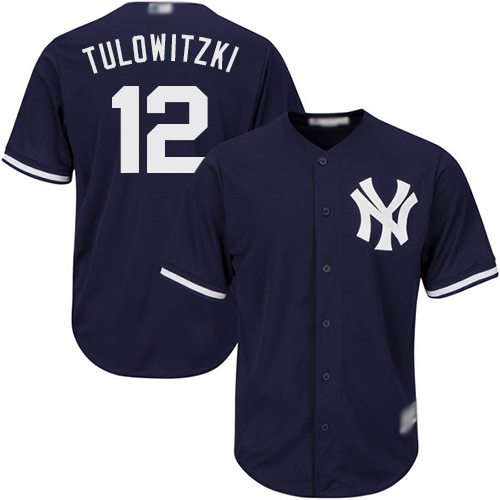 Personalized Yankees #12 Troy Tulowitzki Navy blue Cool Base Stitched Youth Baseball Jersey