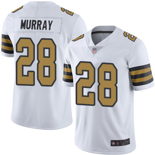 Personalized Saints #28 Latavius Murray White Youth Stitched Football Limited Rush Jersey