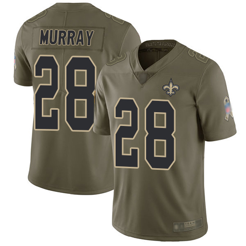 Personalized Saints #28 Latavius Murray Olive Youth Stitched Football Limited 2017 Salute to Service Jersey
