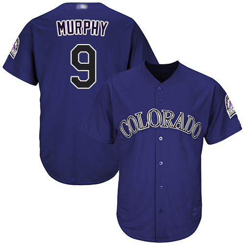 Personalized Rockies #9 Daniel Murphy Purple Cool Base Stitched Youth Baseball Jersey