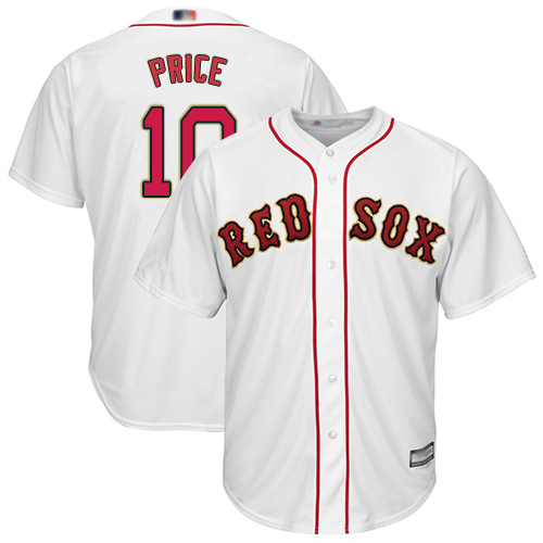 Personalized Red Sox #10 David Price White Cool Base Stitched Youth Baseball Jersey