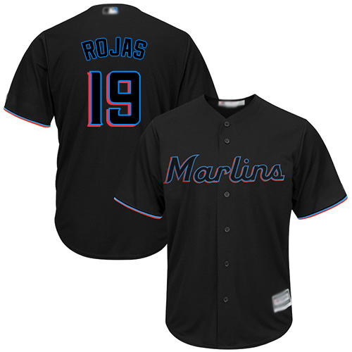 Personalized Marlins #19 Miguel Rojas Black Cool Base Stitched Youth Baseball Jersey