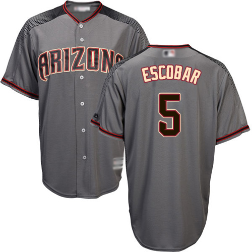 Personalized Diamondbacks #5 Eduardo Escobar Gray Road Stitched Youth Baseball Jersey