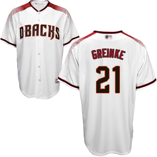 Personalized Diamondbacks #21 Zack Greinke White Crimson Home Stitched Youth Baseball Jersey