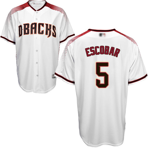Personalized Diamondbacks #5 Eduardo Escobar White Crimson Home Stitched Youth Baseball Jersey