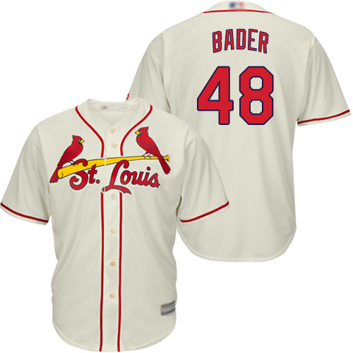 Personalized Cardinals #48 Harrison Bader Cream Cool Base Stitched Youth Baseball Jersey