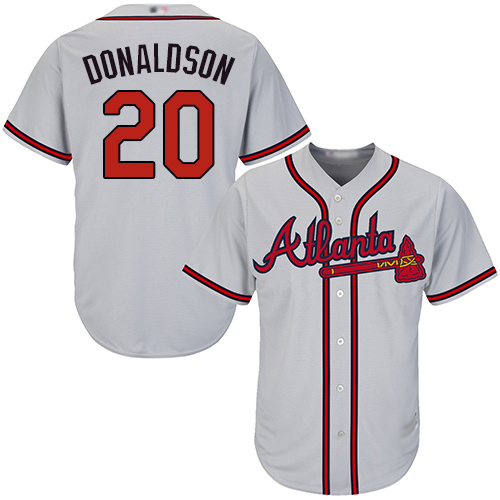 Personalized Braves #20 Josh Donaldson Grey Cool Base Stitched Youth Baseball Jersey