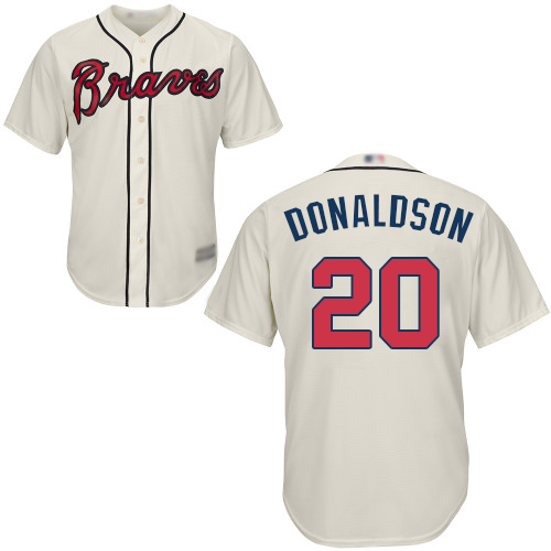 Personalized Braves #20 Josh Donaldson Cream Cool Base Stitched Youth Baseball Jersey