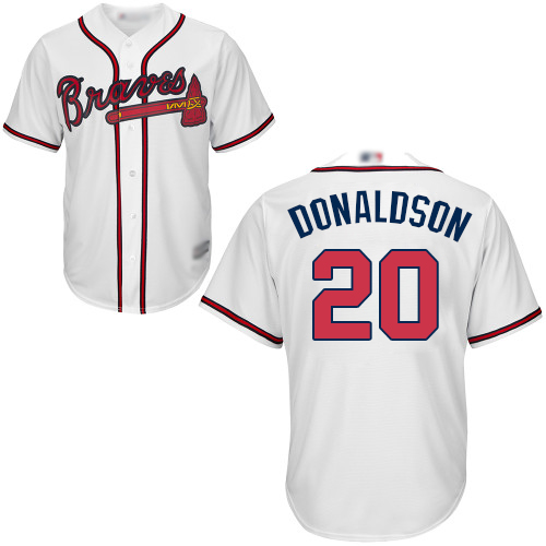 Personalized Braves #20 Josh Donaldson White Cool Base Stitched Youth Baseball Jersey