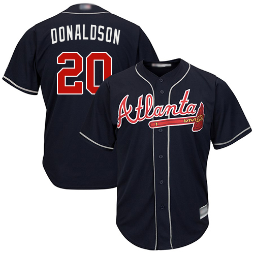 Personalized Braves #20 Josh Donaldson Navy Blue Cool Base Stitched Youth Baseball Jersey
