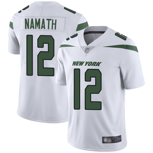 Personalized Jets #12 Joe Namath White Youth Stitched Football Untouchable Limited Jersey