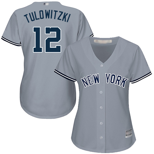 Personalized Yankees #12 Troy Tulowitzki Grey Road Women’s Stitched Baseball Jersey