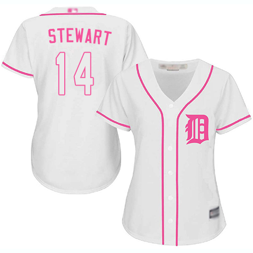 Personalized Tigers #14 Christin Stewart White Pink Fashion Women’s Stitched Baseball Jersey