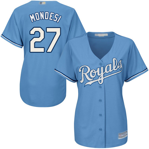 Personalized Royals #27 Raul Mondesi Light Blue Alternate Women’s Stitched Baseball Jersey