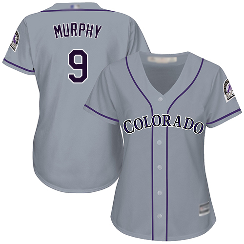 Personalized Rockies #9 Daniel Murphy Grey Road Women’s Stitched Baseball Jersey