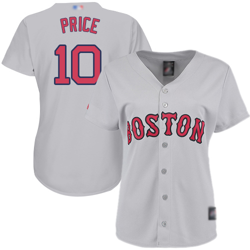 Personalized Red Sox #10 David Price Grey Road Women’s Stitched Baseball Jersey