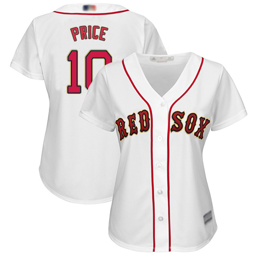 Personalized Red Sox #10 David Price White Home Women’s Stitched Baseball Jersey