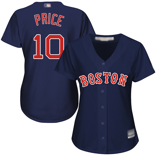 Personalized Red Sox #10 David Price Navy Blue Alternate Women’s Stitched Baseball Jersey