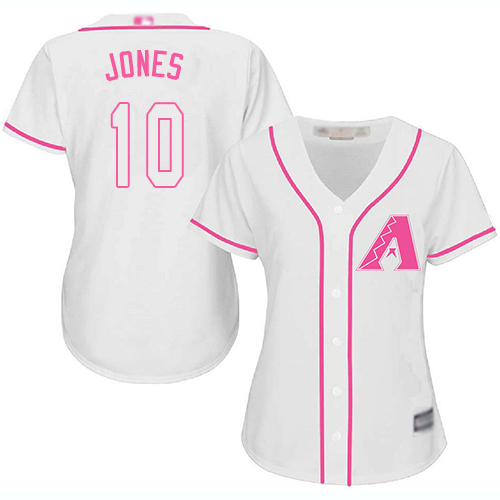 Personalized Diamondbacks #10 Adam Jones White Pink Fashion Women’s Stitched Baseball Jersey