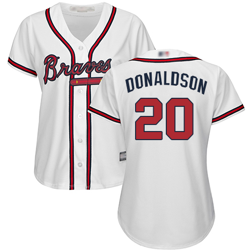 Personalized Braves #20 Josh Donaldson White Home Women’s Stitched Baseball Jersey