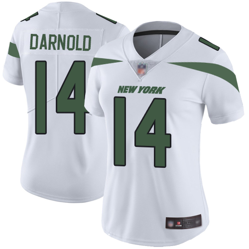 Personalized Jets #14 Sam Darnold White Women’s Stitched Football Untouchable Limited Jersey