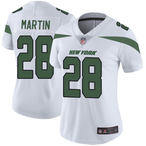 Personalized Jets #28 Curtis Martin White Women’s Stitched Football Untouchable Limited Jersey