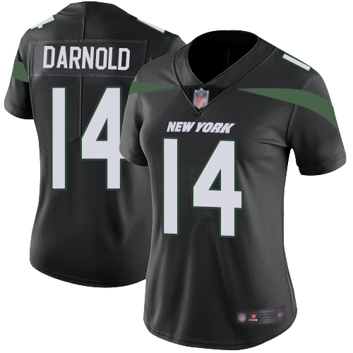 Personalized Jets #14 Sam Darnold Black Alternate Women’s Stitched Football Untouchable Limited Jersey