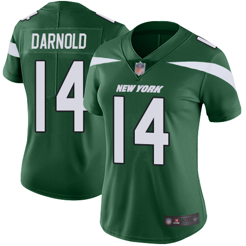 Personalized Jets #14 Sam Darnold Green Team Color Women’s Stitched Football Untouchable Limited Jersey