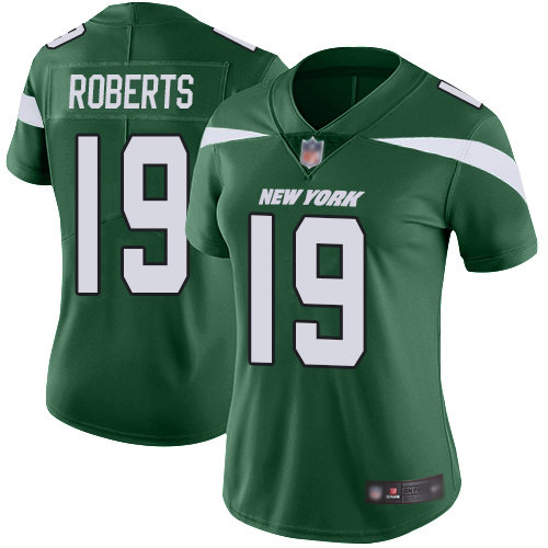Personalized Jets #19 Andre Roberts Green Team Color Women’s Stitched Football Untouchable Limited Jersey