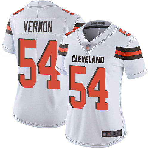 Personalized Browns #54 Olivier Vernon White Women’s Stitched Football Untouchable Limited Jersey